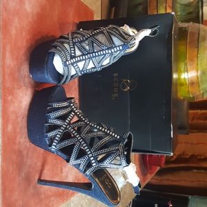 Blue Denim & Silver Sexy Sandals